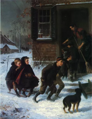 Forbidden to Go Sleigh Riding Oil painting by William Hahn