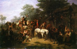 The Village Wedding by William Hahn Oil Painting