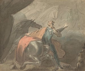 A King and a Horse with Ghostly Women by William Hamilton Oil Painting