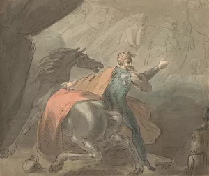 A King and a Horse with Ghostly Women by William Hamilton Oil Painting