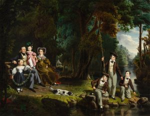 Alexander Masterton and His Wife and Children by William Hamilton Oil Painting