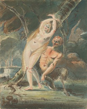 Amymone with a Lecherous Satyr by William Hamilton Oil Painting