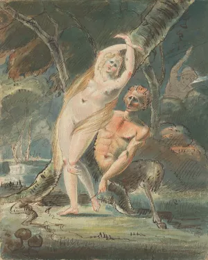 Amymone with a Lecherous Satyr by William Hamilton Oil Painting
