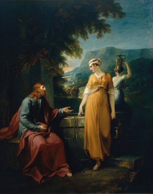 Christ and the woman of Samaria by William Hamilton Oil Painting