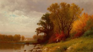 A Fall Day by William Hart Oil Painting