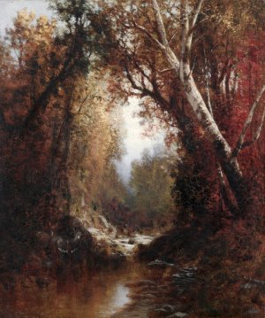Autumn Scene in the Adirondacks by William Hart Oil Painting