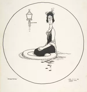And in it She Floated Home Safely; Skinnemelink, Topsy-Turvy Tales by William Heath Robinson Oil Painting