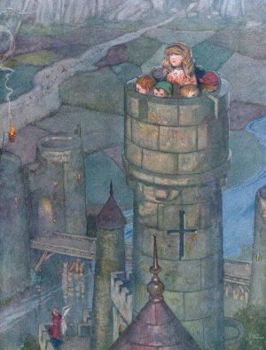 Closely observed from the watch towers by William Heath Robinson Oil Painting