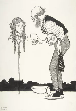 Hitherto I Have Performed it Myself; Six Dead Secrets, Topsy-Turvy Tales by William Heath Robinson Oil Painting