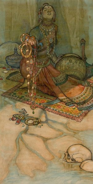 Oriental illustration by William Heath Robinson Oil Painting