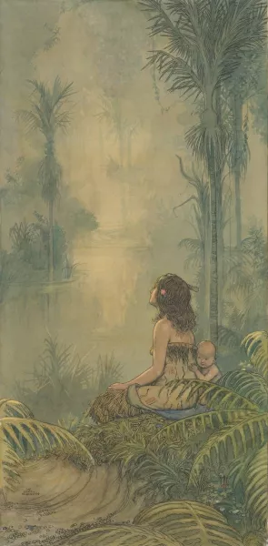 Representation of Aukland, New Zealand, for Rudyard Kipling's 'A Song of the English' by William Heath Robinson Oil Painting