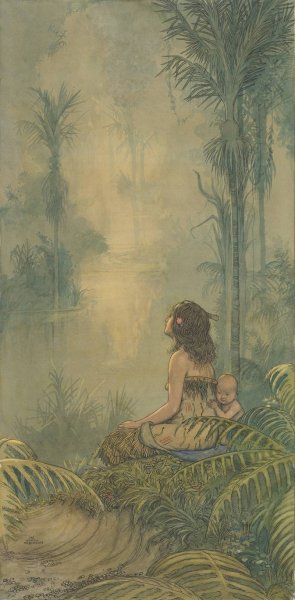 Representation of Aukland, New Zealand, for Rudyard Kipling's 'A Song of the English' by William Heath Robinson - Hand-Painted Oil Painting Reproduction