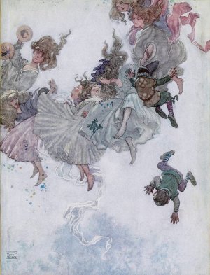 Round and round they went, such whirling and twirling by William Heath Robinson Oil Painting