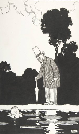 Some Busybody Will Come Along; The Kelpie of Snooziepod, Topsy-Turvy Tales by William Heath Robinson Oil Painting