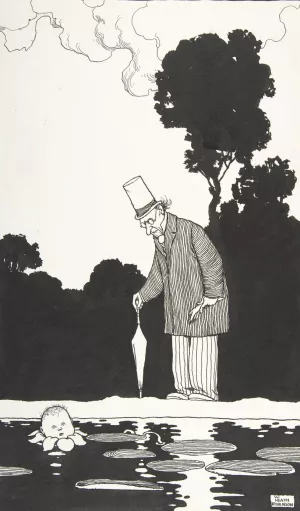 Some Busybody Will Come Along; The Kelpie of Snooziepod, Topsy-Turvy Tales by William Heath Robinson Oil Painting
