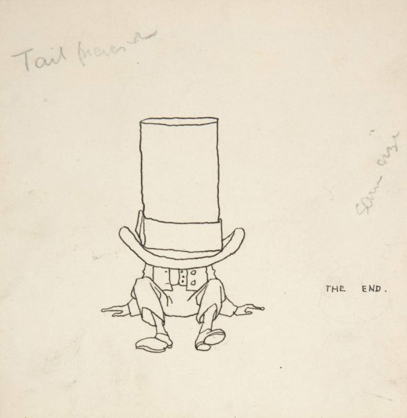 Tailpiece, Topsy-Turvy Tales  by William Heath Robinson - Hand-Painted Oil Painting Reproduction