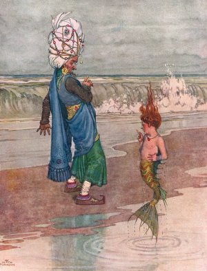 The sport of every mer-kid by William Heath Robinson Oil Painting