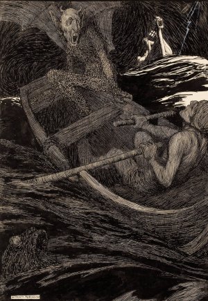 When My Lords the Devils Have a Mind to Recreate Themselves on the Waters by William Heath Robinson Oil Painting