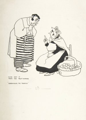 Who Got it from the Fruit-woman; Peeriwinkie the Puddock, from Topsy-Turvy Tales by William Heath Robinson Oil Painting