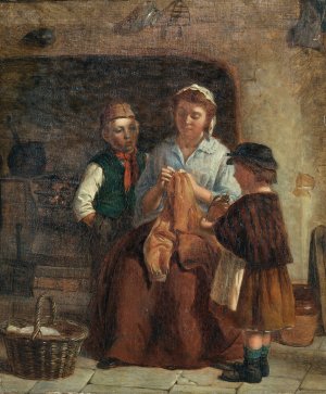 A Timely Stitch by William Hemsley Oil Painting