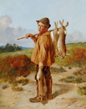 The Young Poacher by William Hemsley Oil Painting