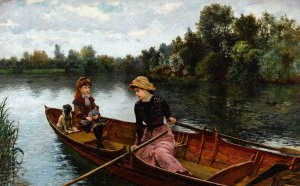 An Idle Afternoon by William Henry Bartlett Oil Painting