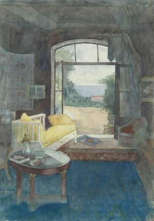 An Interior at Nice, France by William Henry Bishop Oil Painting