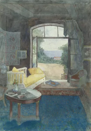 An Interior at Nice, France by William Henry Bishop Oil Painting