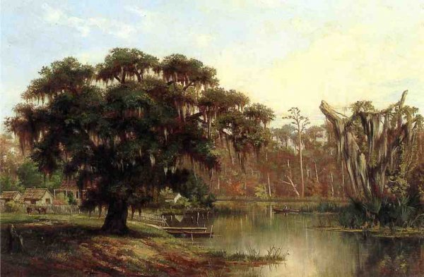 Louisiana Bayou by William Henry Buck - Hand-Painted Oil Painting Reproduction
