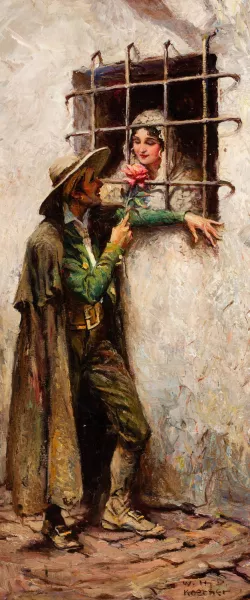 At the Window by William Henry Dethlef Koerner Oil Painting