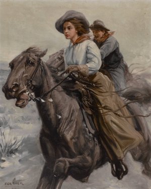 Riding the Range by William Henry Dethlef Koerner Oil Painting