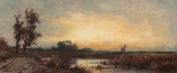 Dusk by William Henry Hilliard - Hand-Painted Oil Painting Reproduction