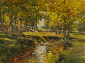 Autumn In The Meadow Edge Oil painting by William Henry Holmes