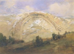 Folded Strata, A Great Geological Arch, Colorado by William Henry Holmes Oil Painting