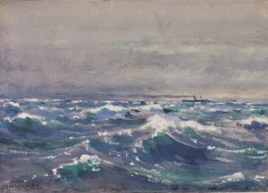 On The Steamer Bremen, Off Nova Scotia, 1880 by William Henry Holmes Oil Painting