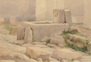 Pompeian Fountain And Horse Trough by William Henry Holmes Oil Painting