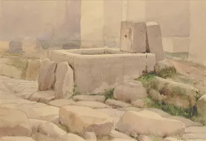 Pompeian Fountain And Horse Trough Oil painting by William Henry Holmes