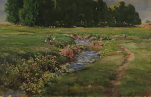 The Babbling Brook by William Henry Holmes Oil Painting
