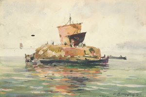 Venetian Freight Boats Oil painting by William Henry Holmes