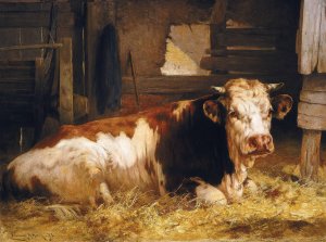 Monarch of the Farm by William Henry Howe Oil Painting