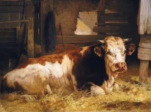 Monarch of the Farm by William Henry Howe Oil Painting