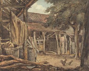 A Farmyard by William Henry Hunt Oil Painting