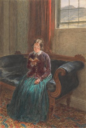 A Lady Reading by William Henry Hunt Oil Painting