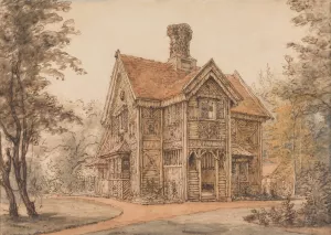 A Lodge at Cassiobury by William Henry Hunt Oil Painting
