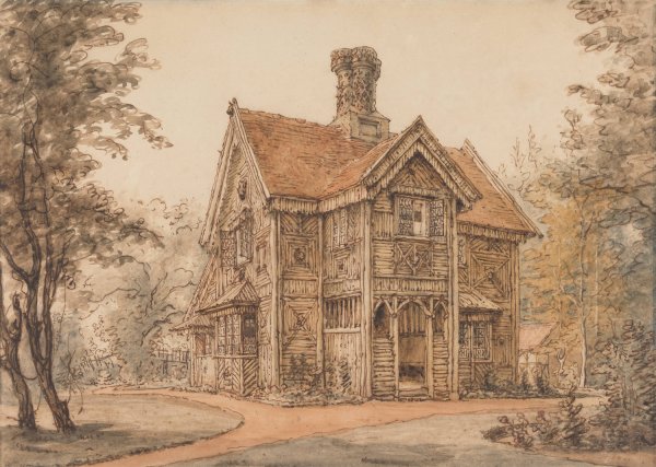 Main Product Photo of A Lodge at Cassiobury  Painting by William Henry Hunt