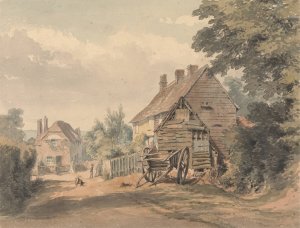 A Street in a Country Village by William Henry Hunt Oil Painting