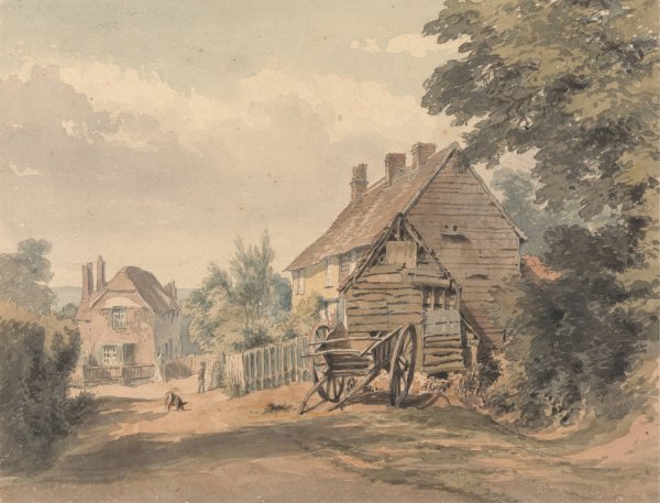 Main Product Photo of A Street in a Country Village  Painting by William Henry Hunt