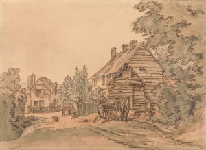 A Street in a Country Village by William Henry Hunt Oil Painting