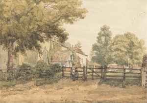 Aldenham Church by William Henry Hunt Oil Painting