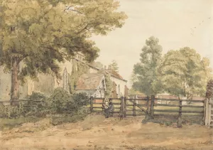 Aldenham Church by William Henry Hunt Oil Painting
